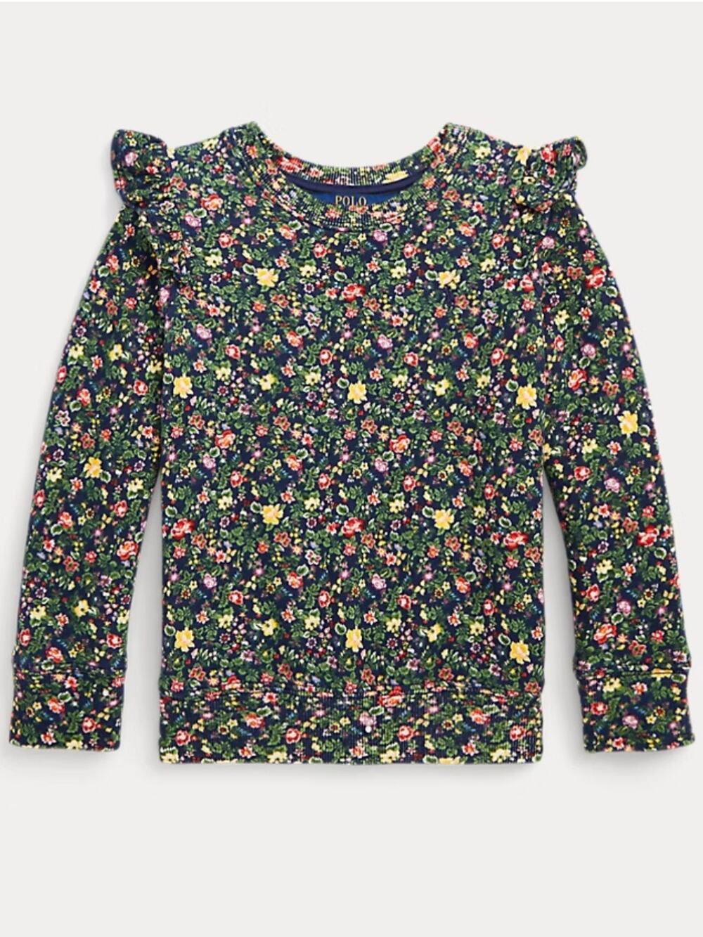 Polo Ralph Lauren Floral Ruffled Fleece Sweatshirt Girls Size 4T